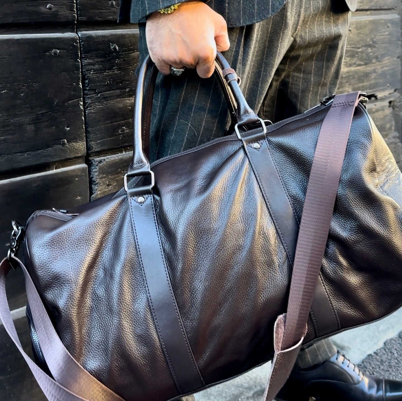 Antar Leather Weekender Duffle Bag