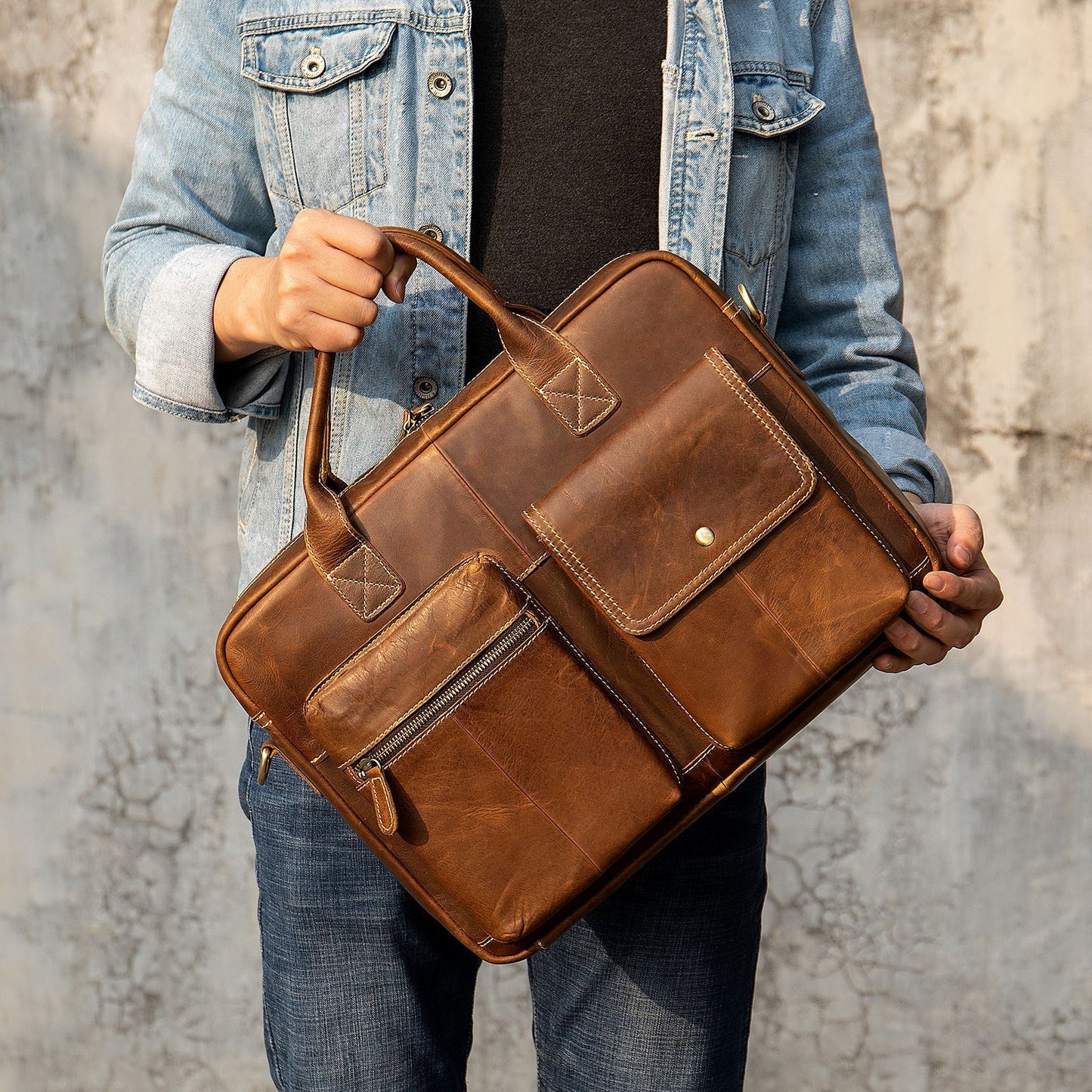 Moulana Leather Briefcase